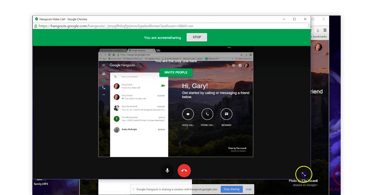 Google Hangouts screensharing app