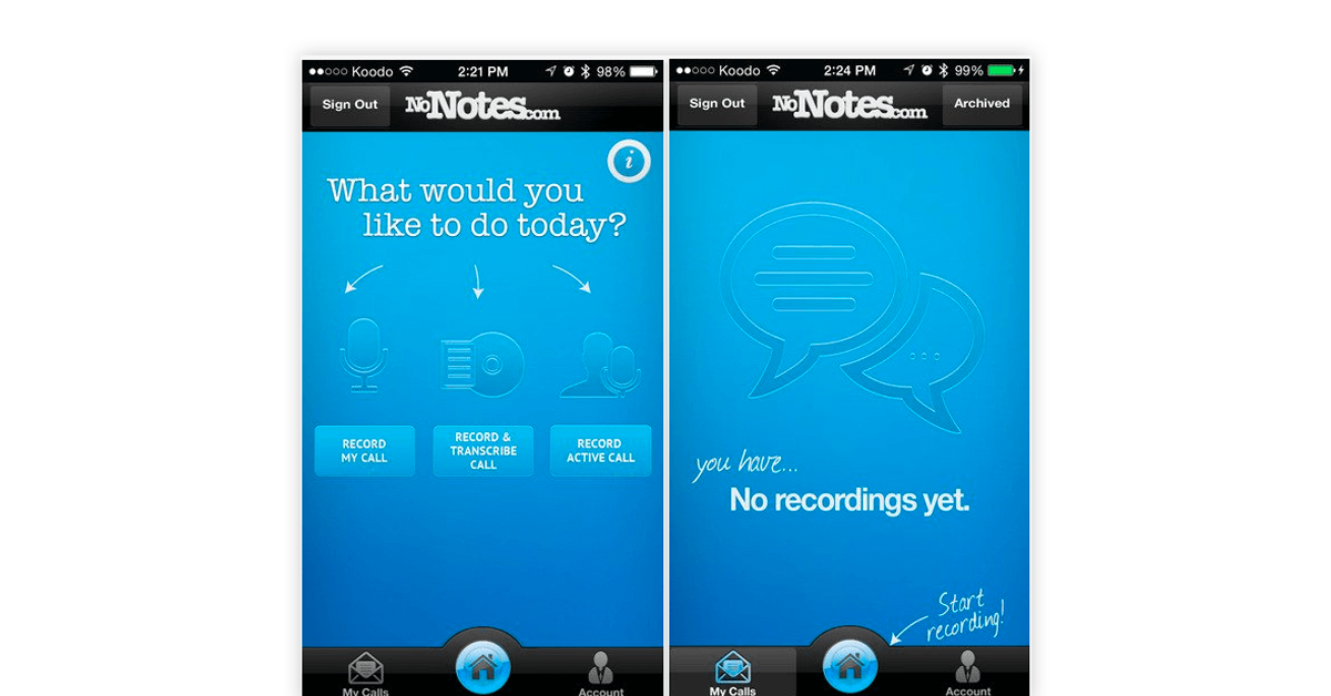 NoNotes call recorder